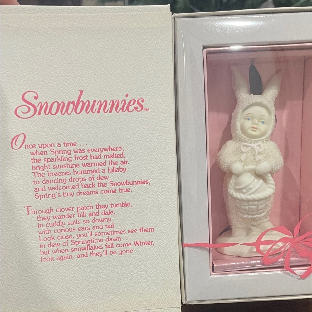 Department 56 Snowbunnies Figurine - White and Pink
